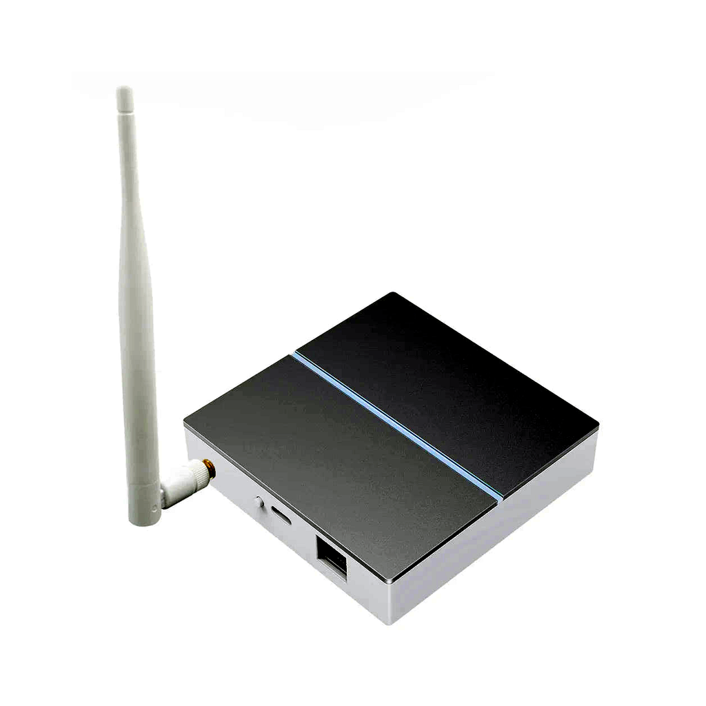 Front angle studio packshot of wired ZigBee gateway