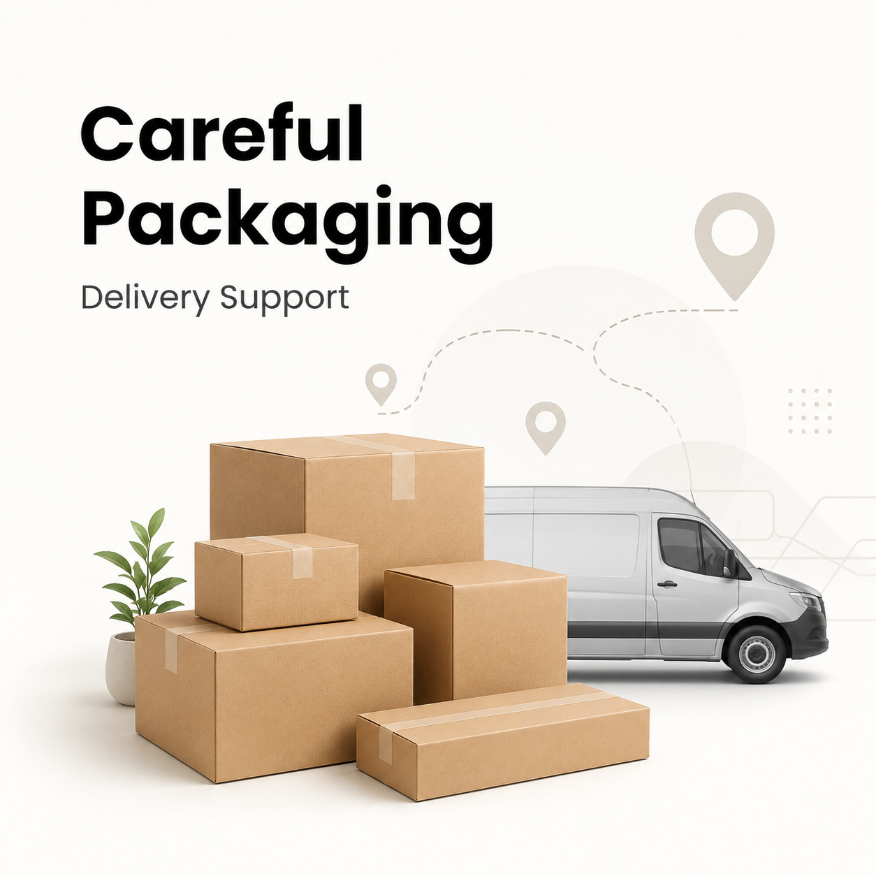 Careful packaging and delivery support image for Bluetooth button bot