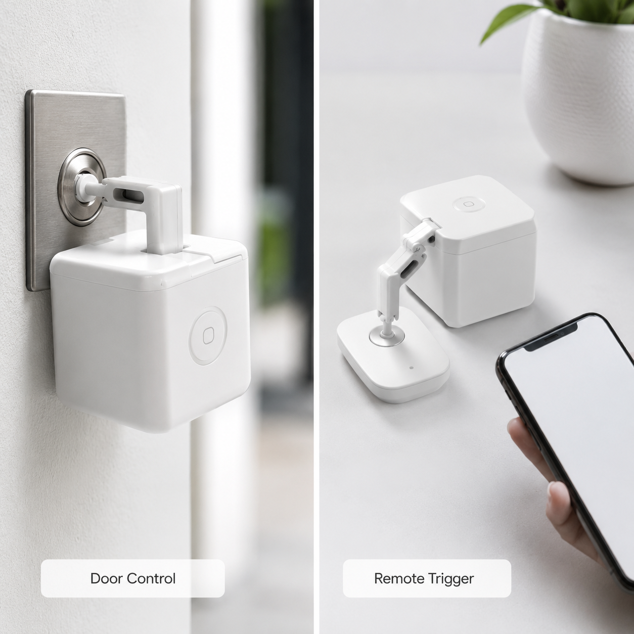 Smart button robot controlling a door lock and remote button