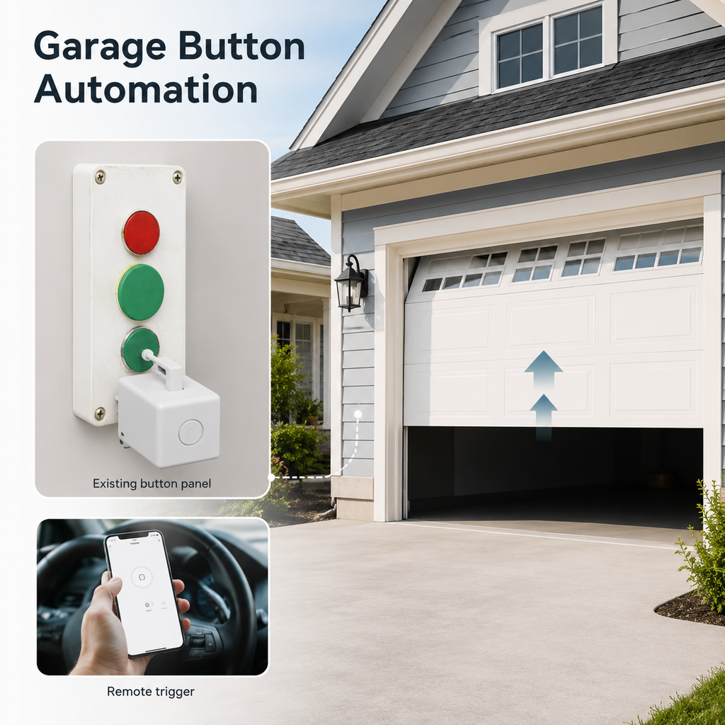 Garage button automation using smart ZigBee button robot
