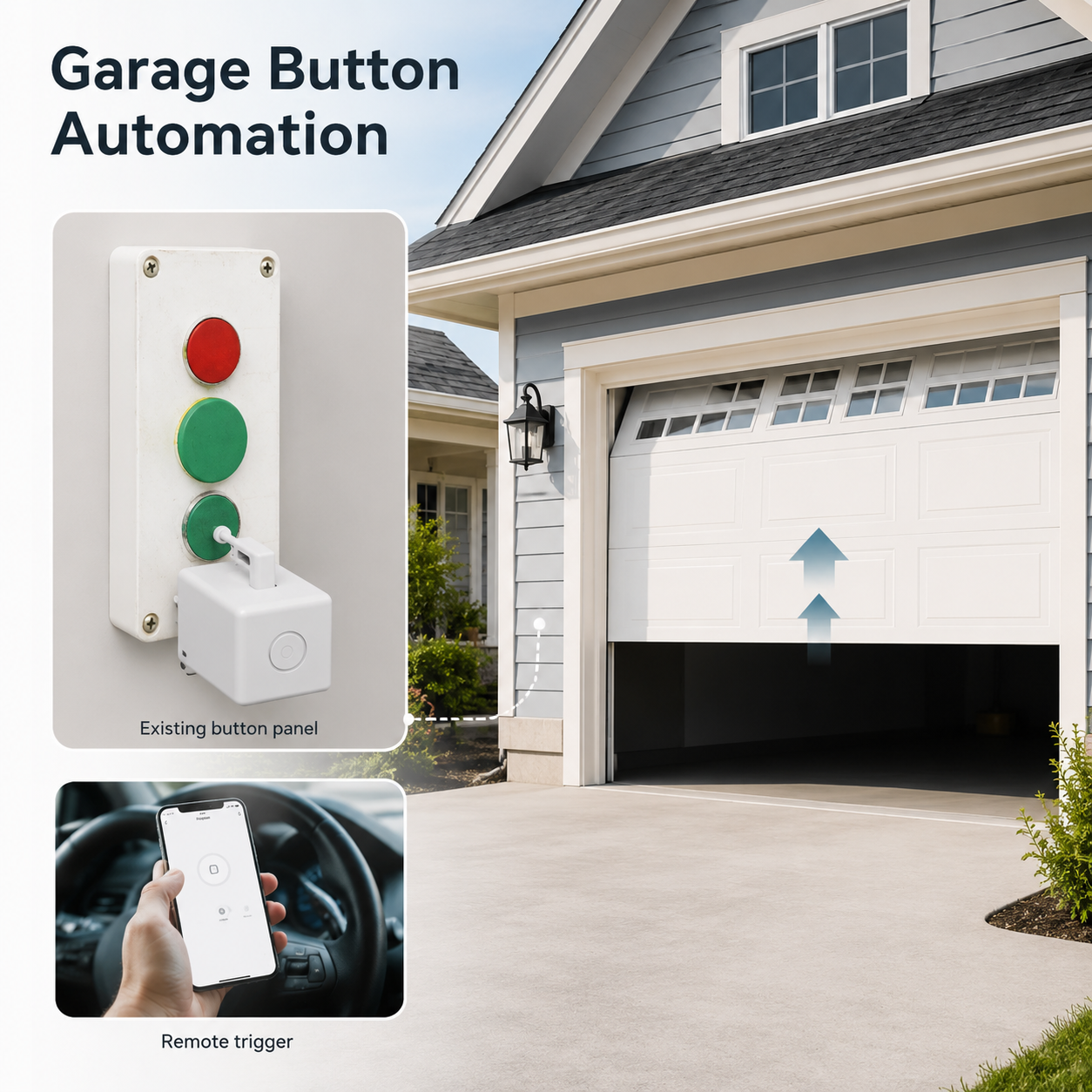 Garage button automation using smart ZigBee button robot