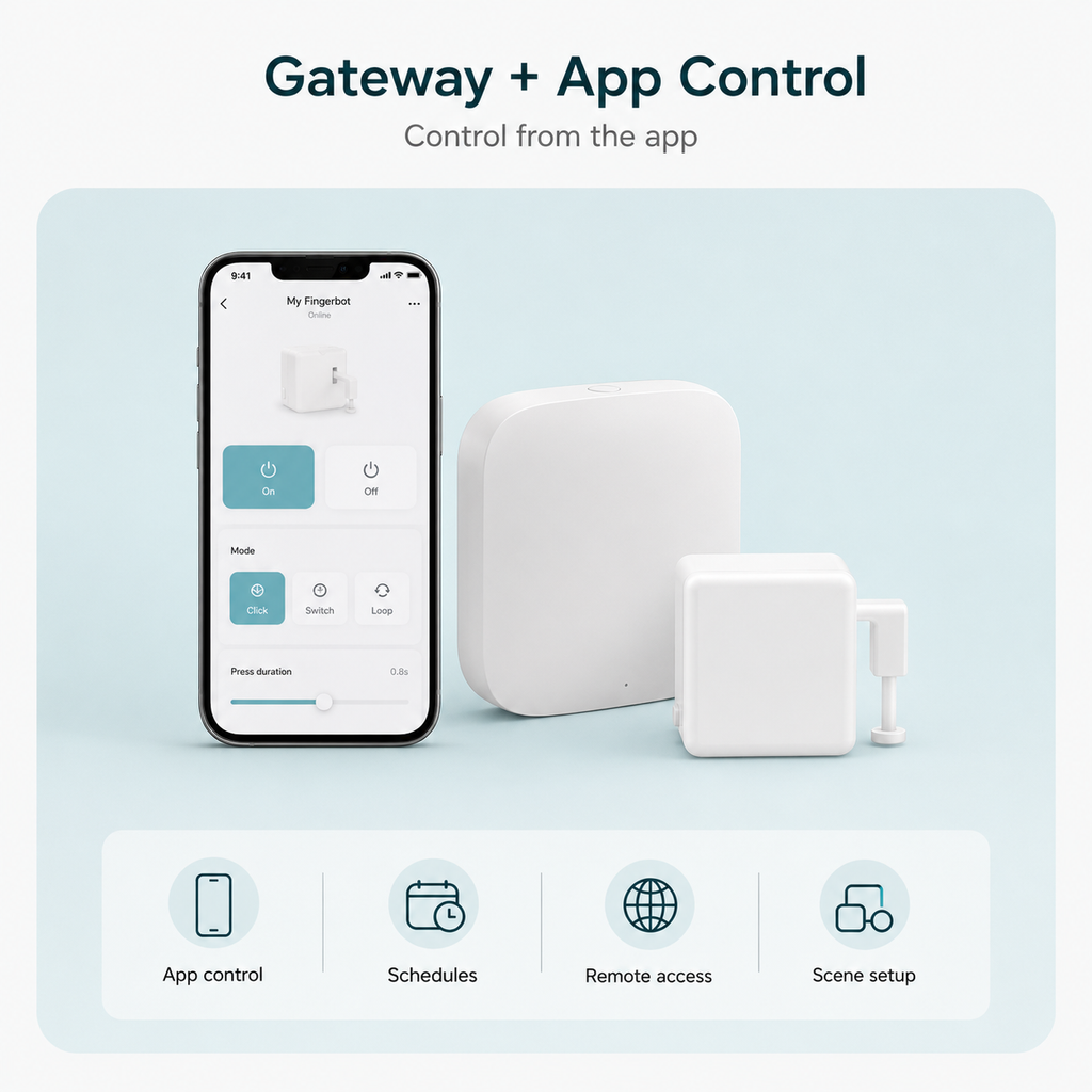 Gateway and app control visual for ZigBee button robot