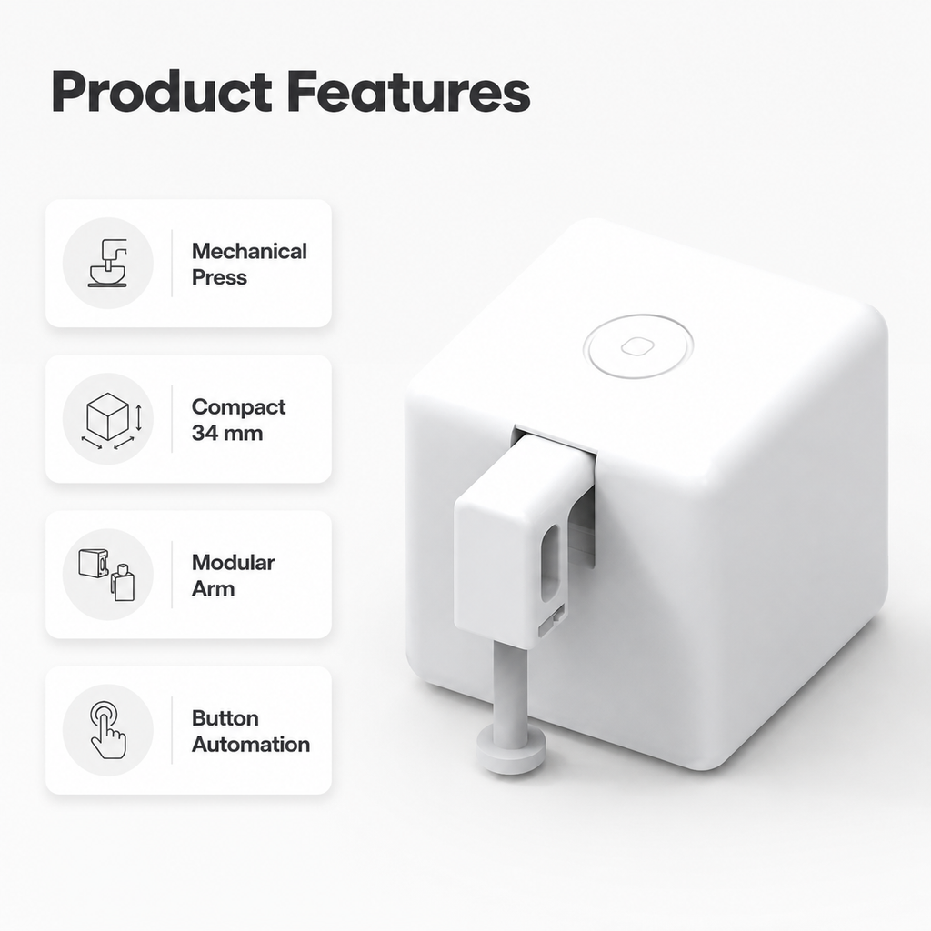 Product feature overview for compact ZigBee button robot