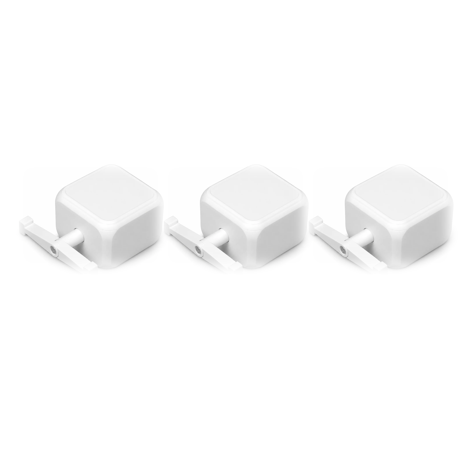 Lot de 3 robots bouton Bluetooth Neobutton sur fond blanc