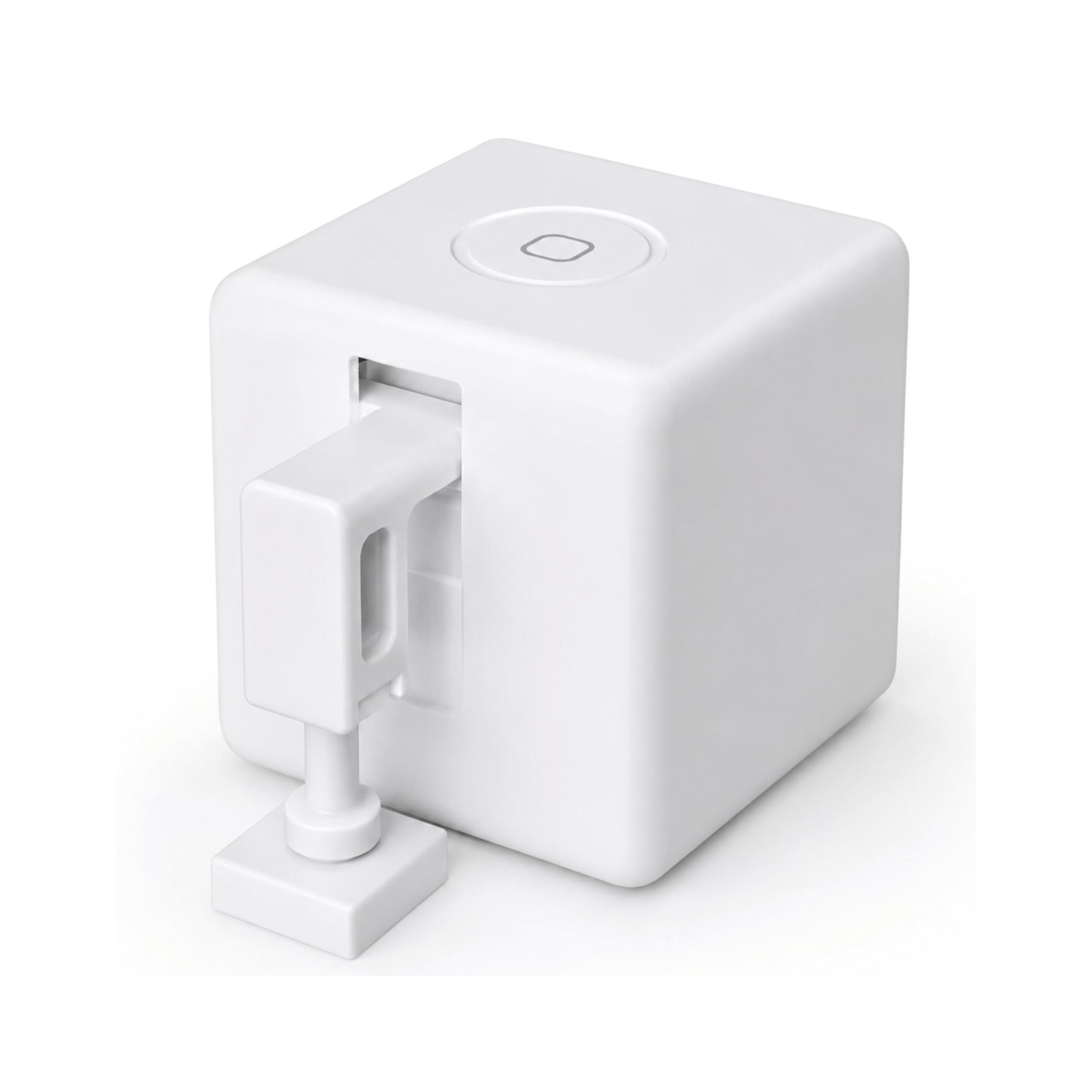 Robot bouton ZigBee blanc seul sur fond blanc