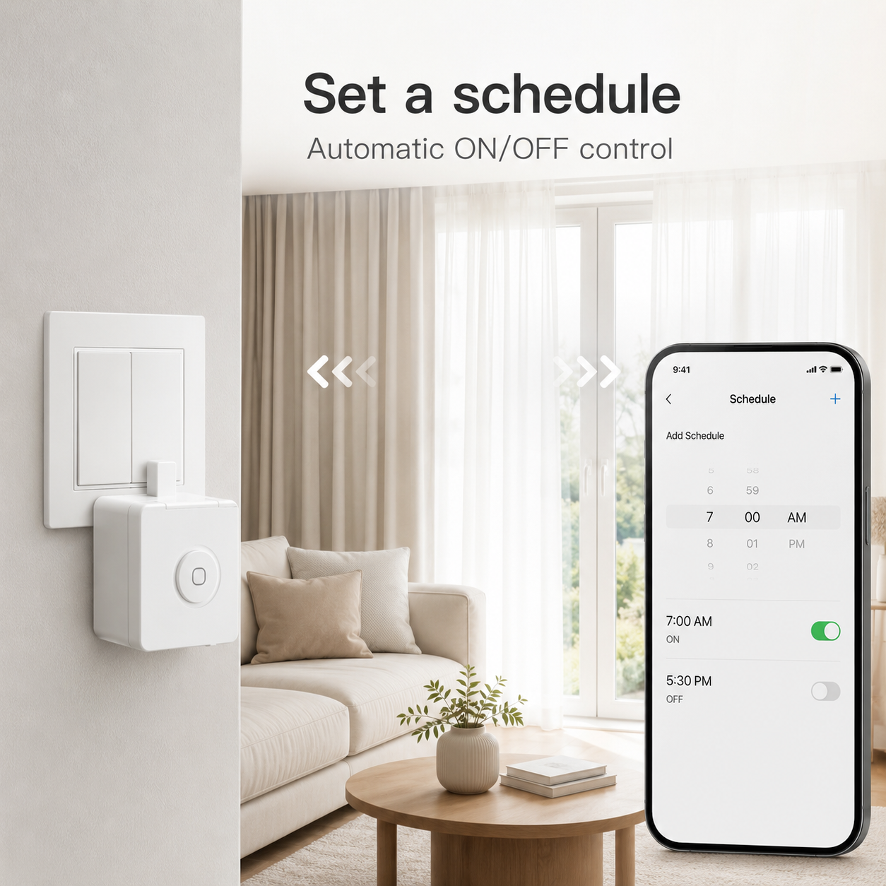 Schedule timer control visual for smart button robot