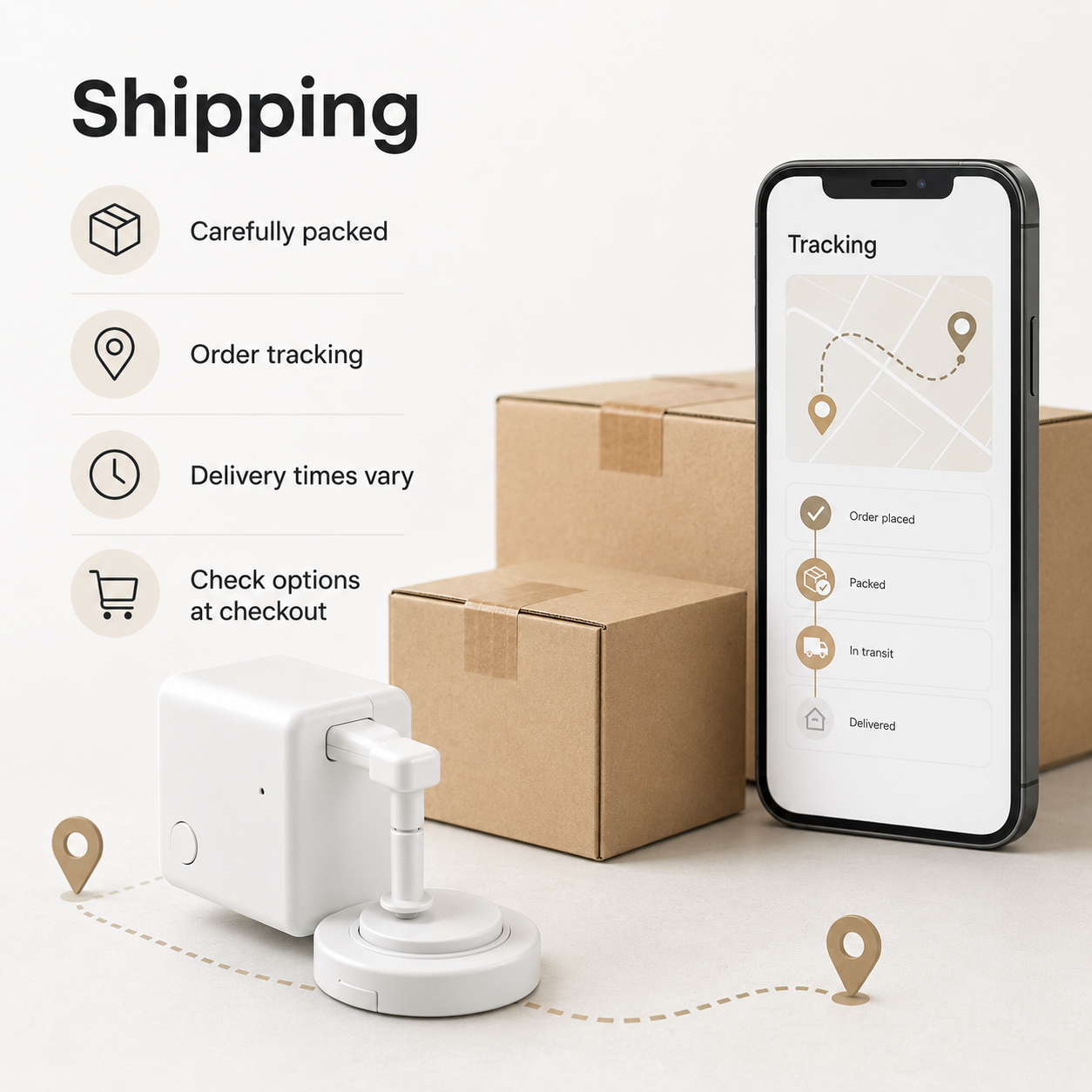 Shipping and order tracking information visual without carrier logos