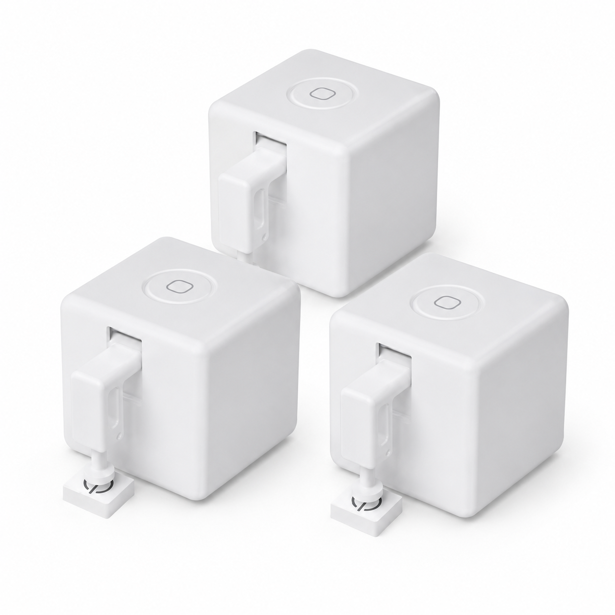 Three pack variant packshot of ZigBee button robots