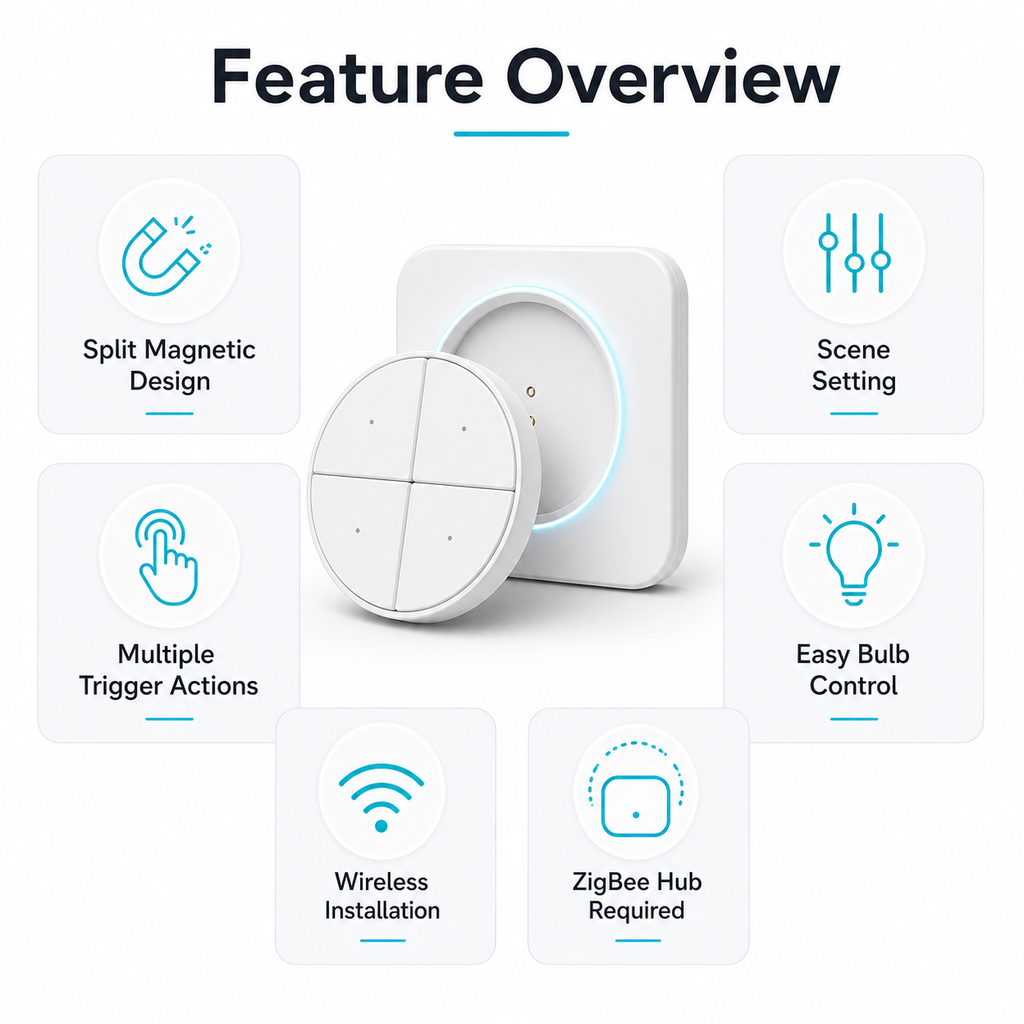 NéoButton Orb 4-en-1 Pro feature overview grid