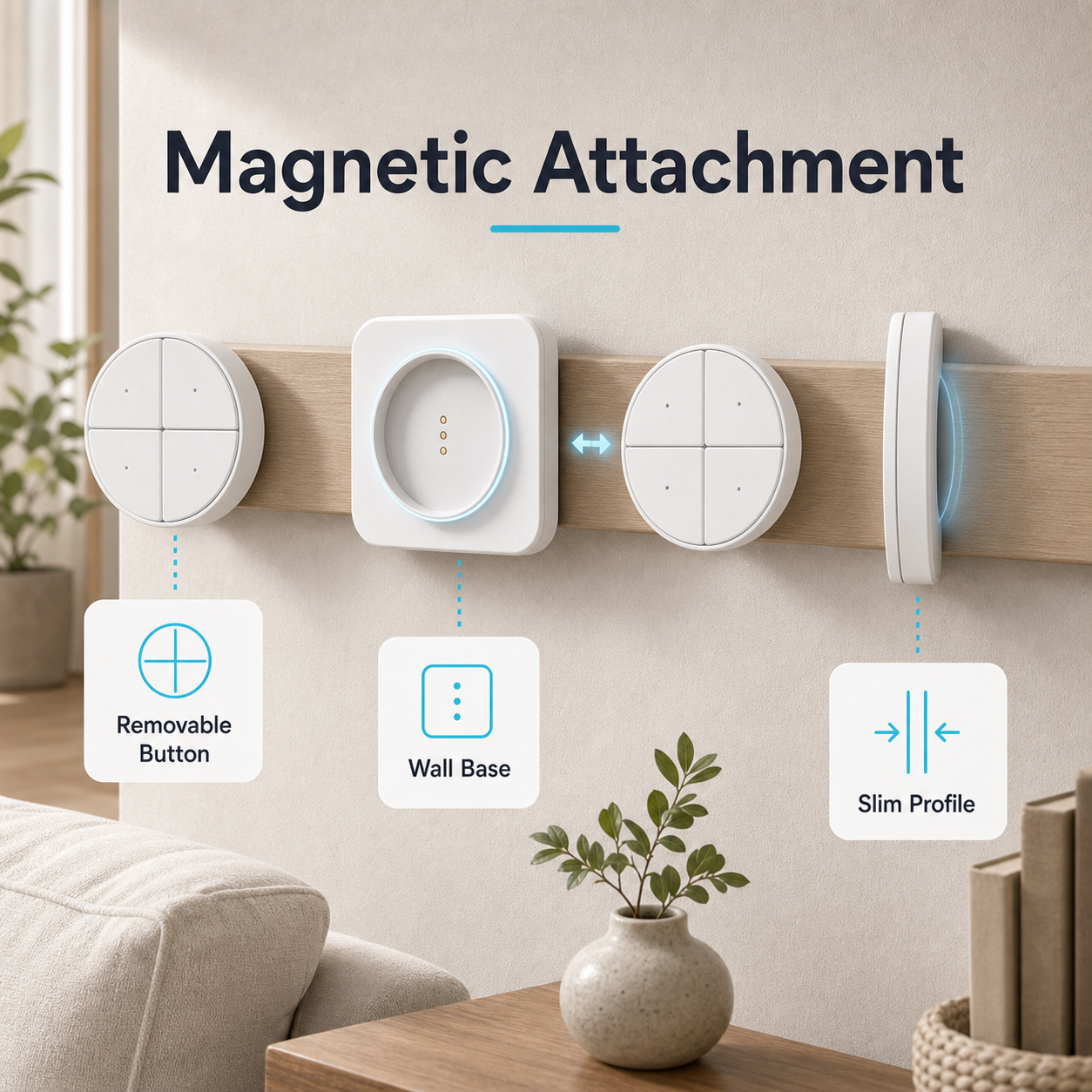 NéoButton Orb 4-en-1 Pro magnetic attachment and base