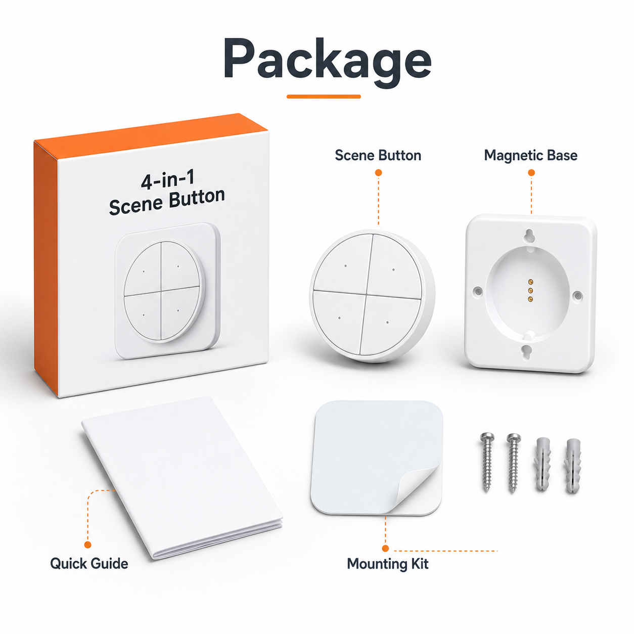 NéoButton Orb 4-en-1 Pro package contents