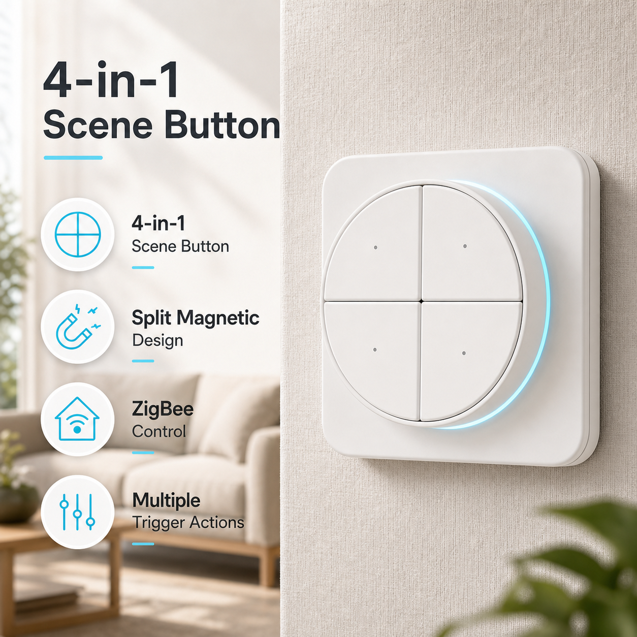 NéoButton Orb 4-en-1 Pro split magnetic scene button hero