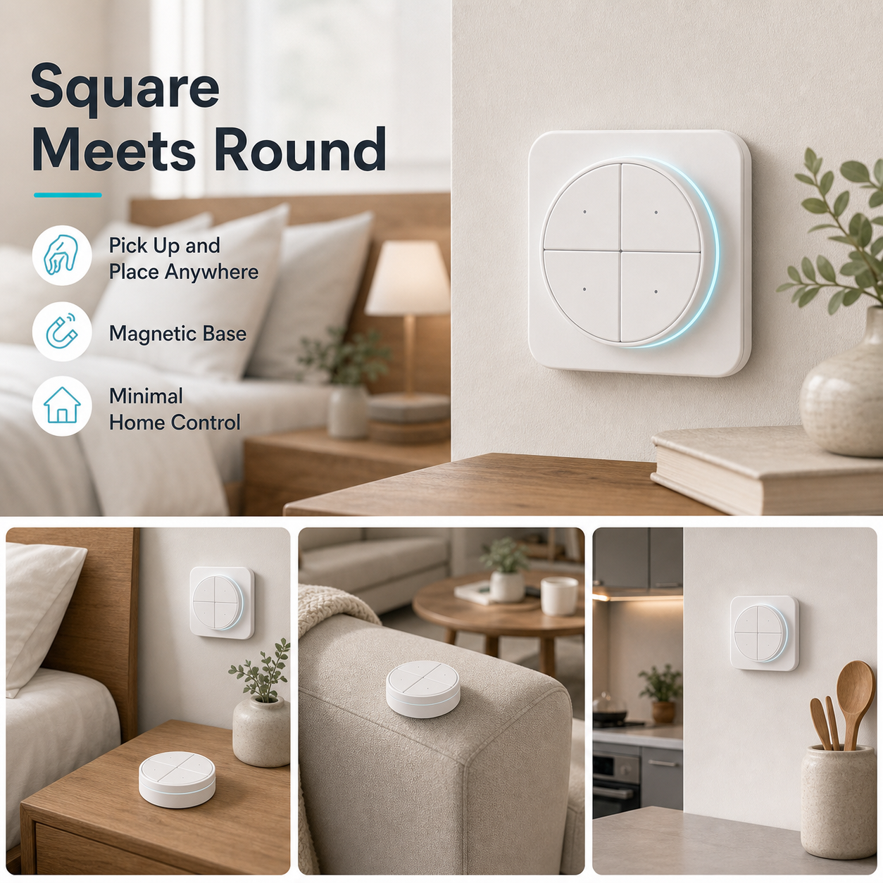 NéoButton Orb 4-en-1 Pro square round aesthetic placement