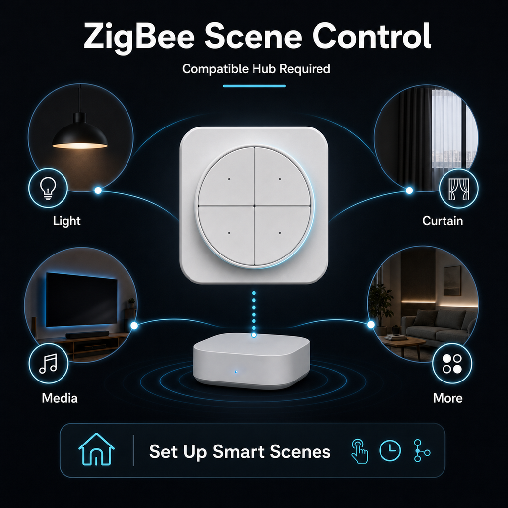 NéoButton Orb 4-en-1 Pro ZigBee scene control with compatible hub