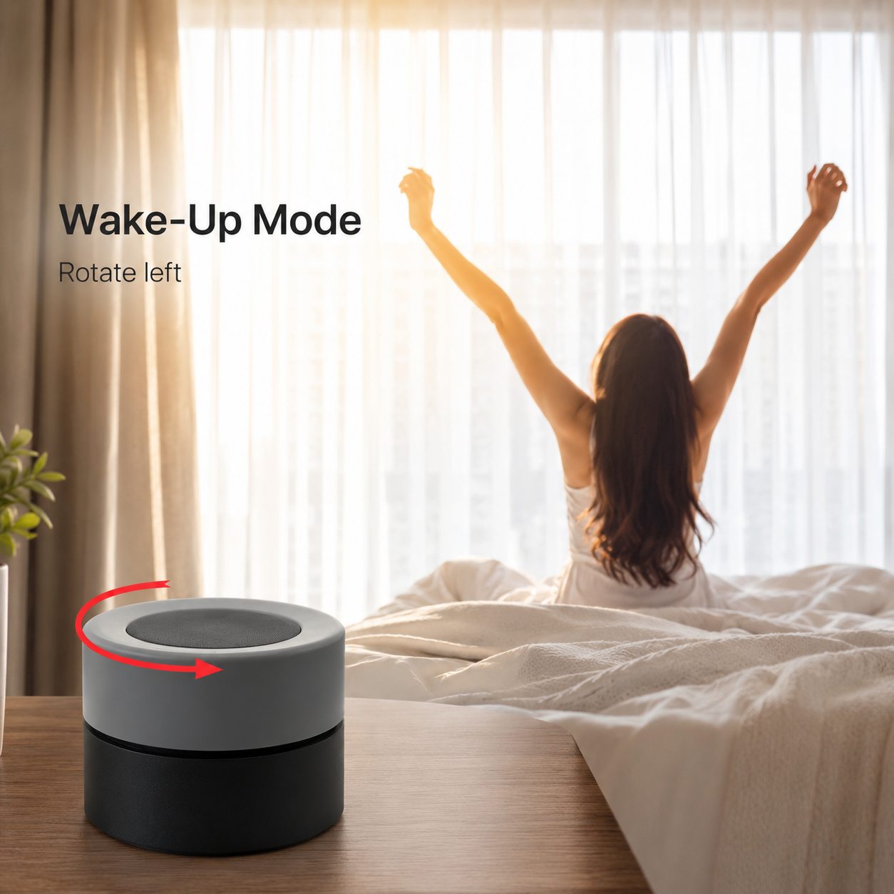 Anti-clockwise rotation wake-up mode scene