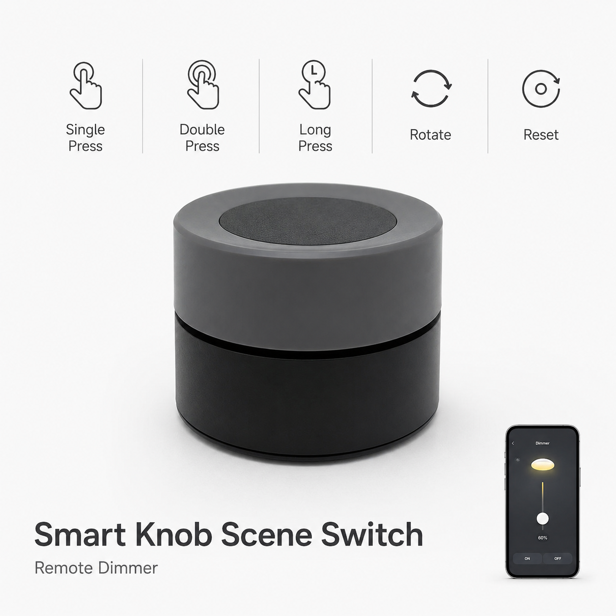 Interaction modes for smart knob scene switch