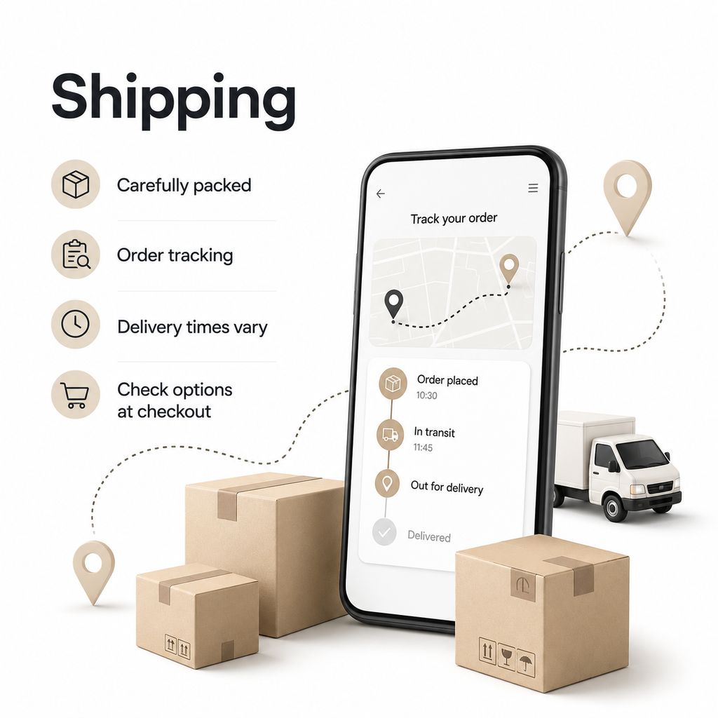 Shipping and order tracking information visual without carrier logos