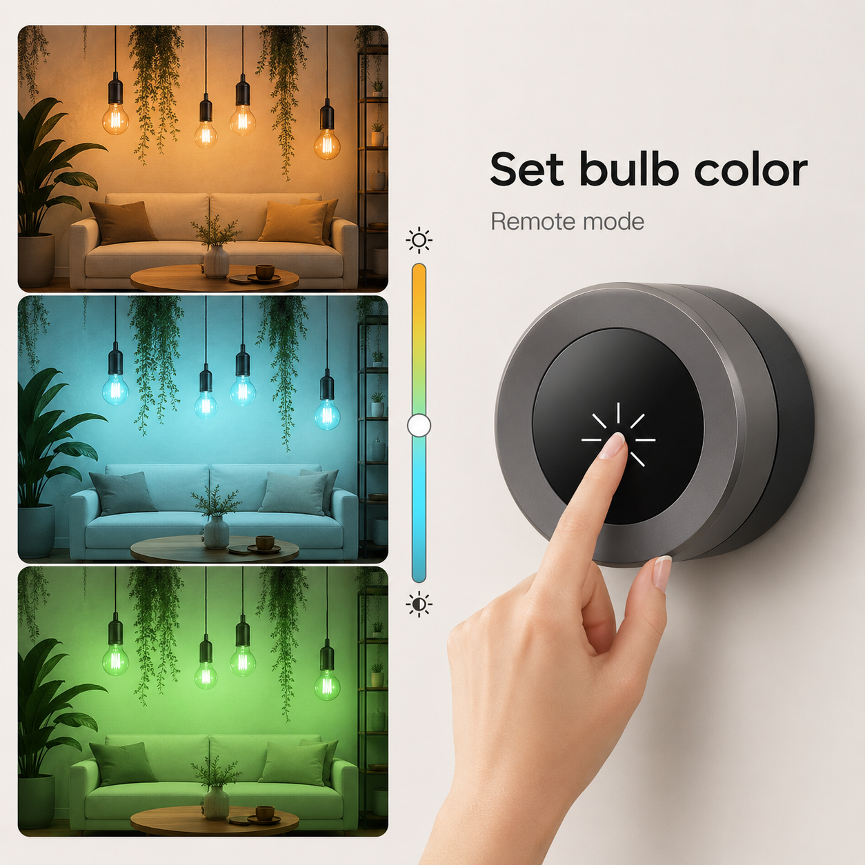 ZigBee bulb color scene adjustment with smart knob button