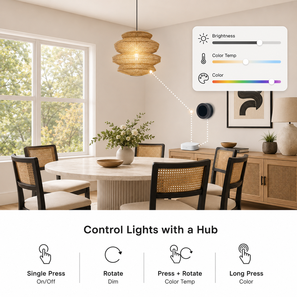 ZigBee hub remote control visual for scene button