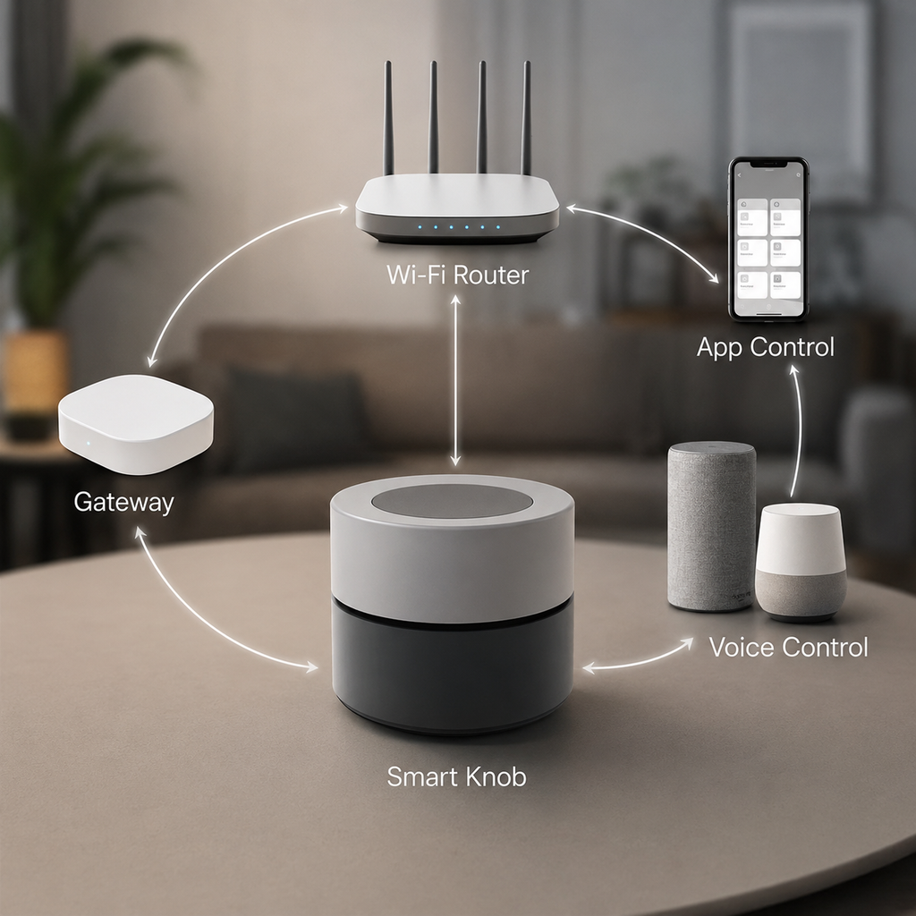 ZigBee smart home connectivity diagram for scene button