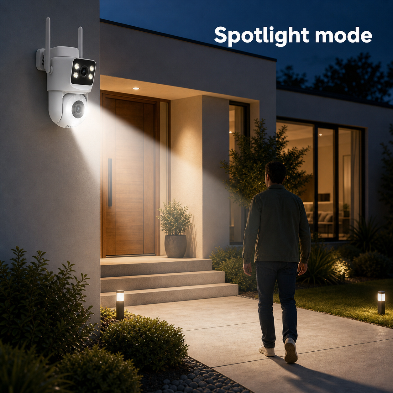 Spotlight mode scene for outdoor security camera