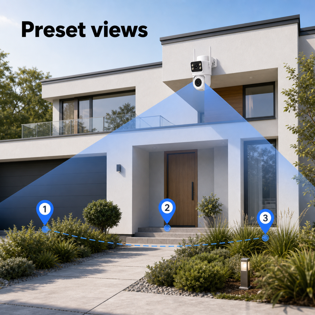 Preset viewpoints coverage for outdoor WiFi camera