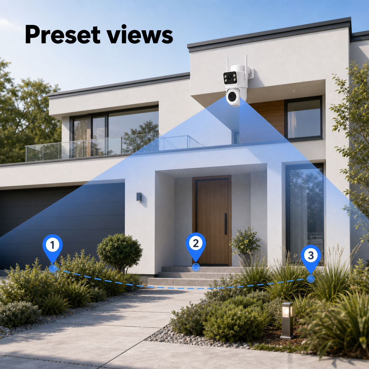 Preset viewpoints coverage for outdoor WiFi camera