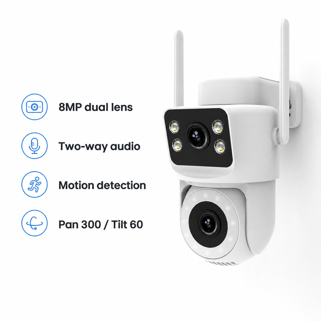 Feature overview of dual-lens outdoor WiFi security camera