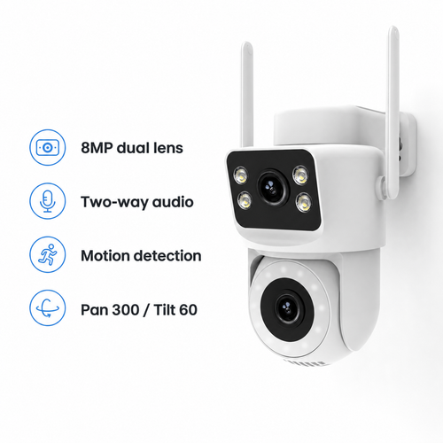 Feature overview of dual-lens outdoor WiFi security camera