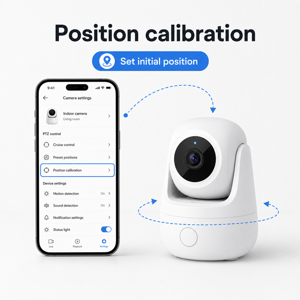 Position calibration setup for indoor WiFi camera