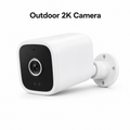 Clean studio packshot of outdoor 2K Wi-Fi security camera