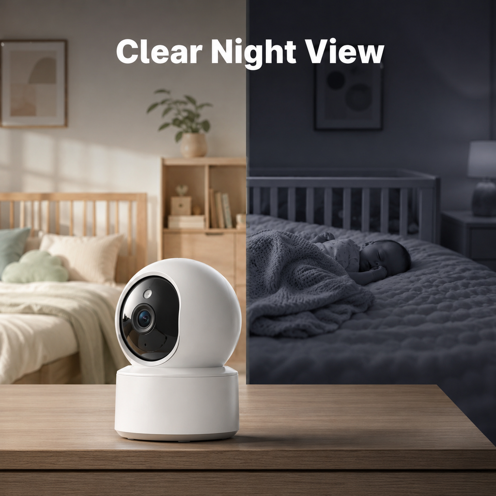 Clear night view feature for indoor WiFi camera