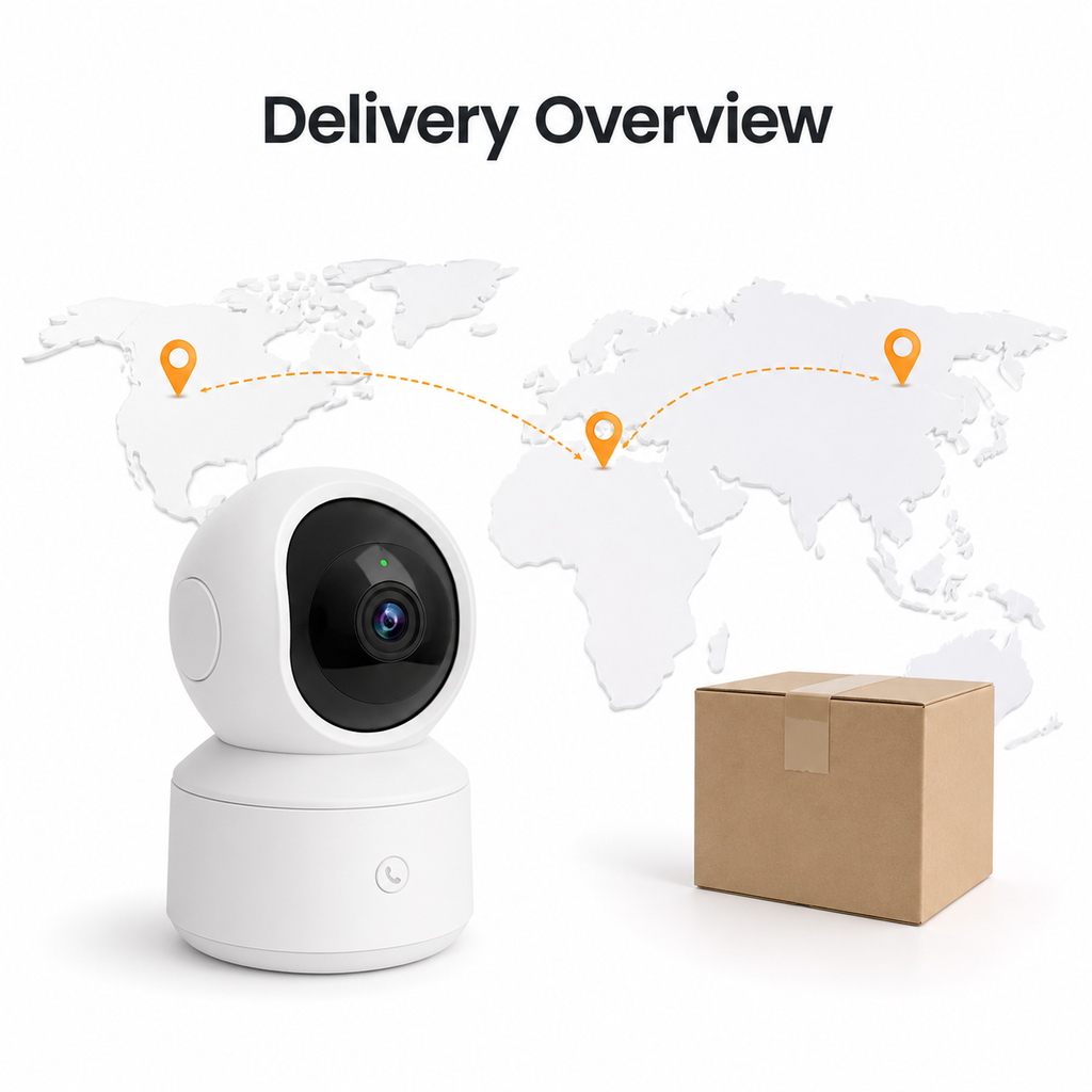 Delivery overview visual for NéoCam Pan Comfort camera