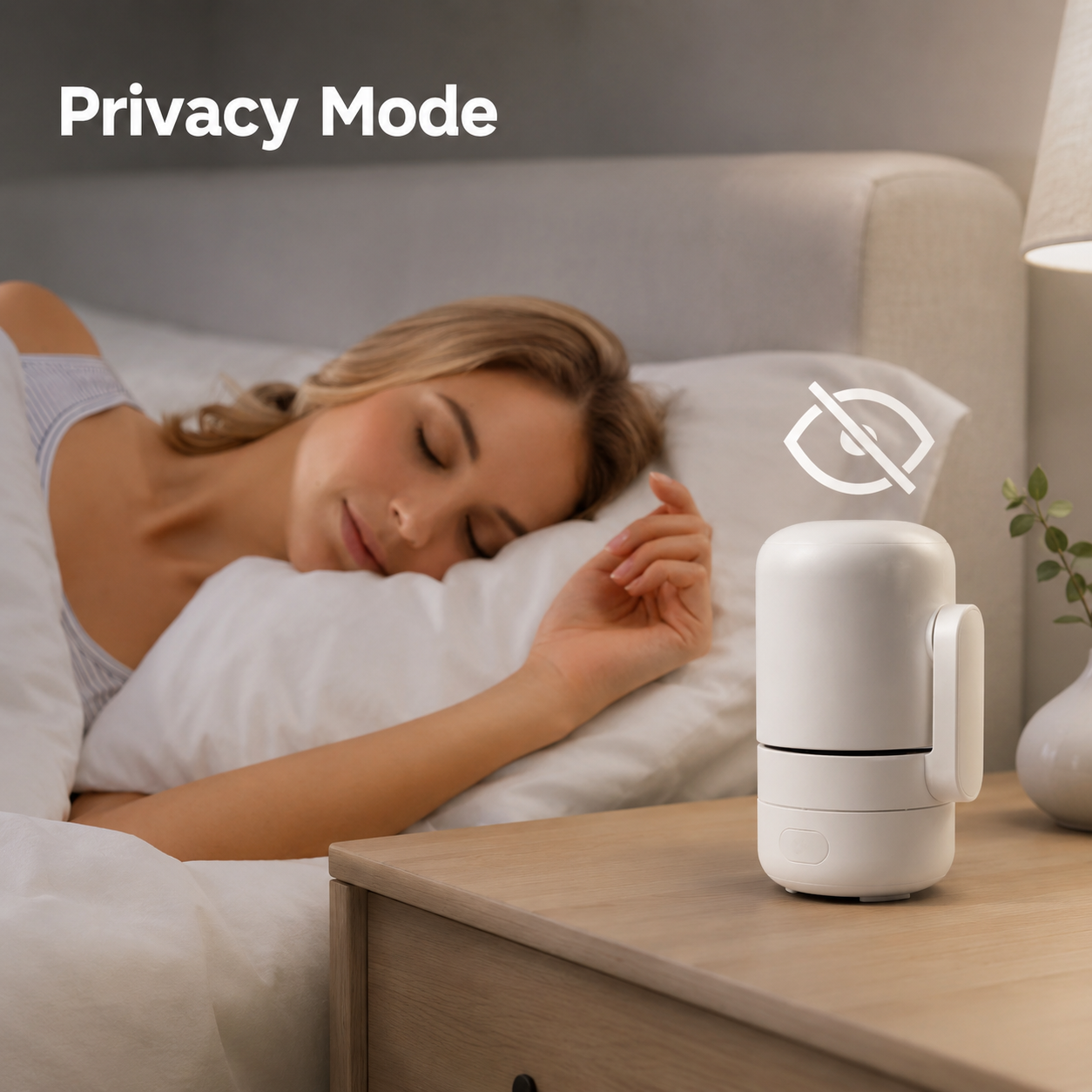 Privacy mode lifestyle image for NéoCam Pan Comfort camera