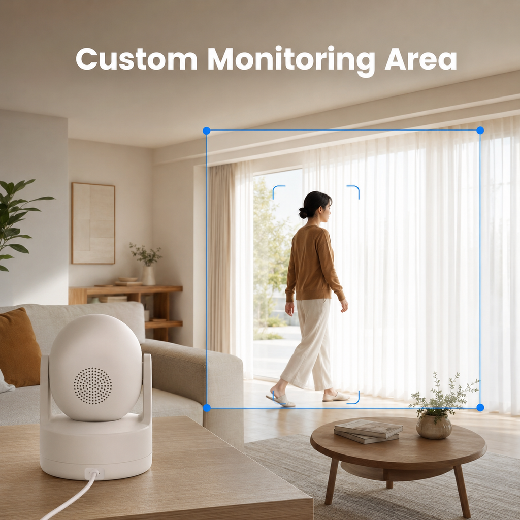 Custom monitoring area feature for indoor camera