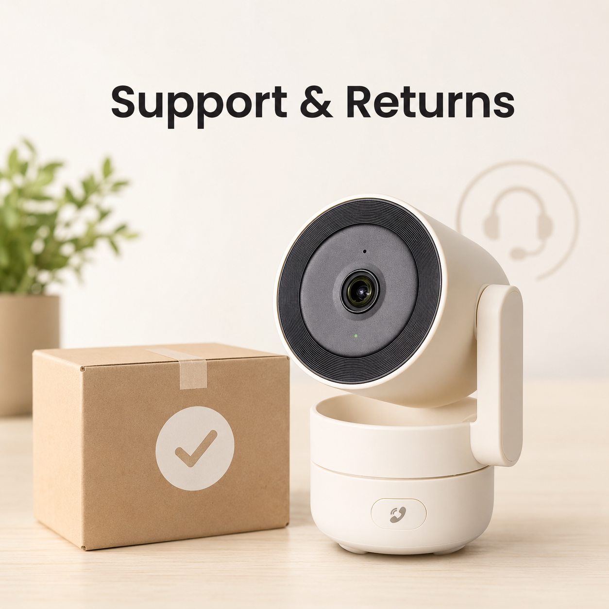 Support and returns visual for NéoCam Pan Comfort camera