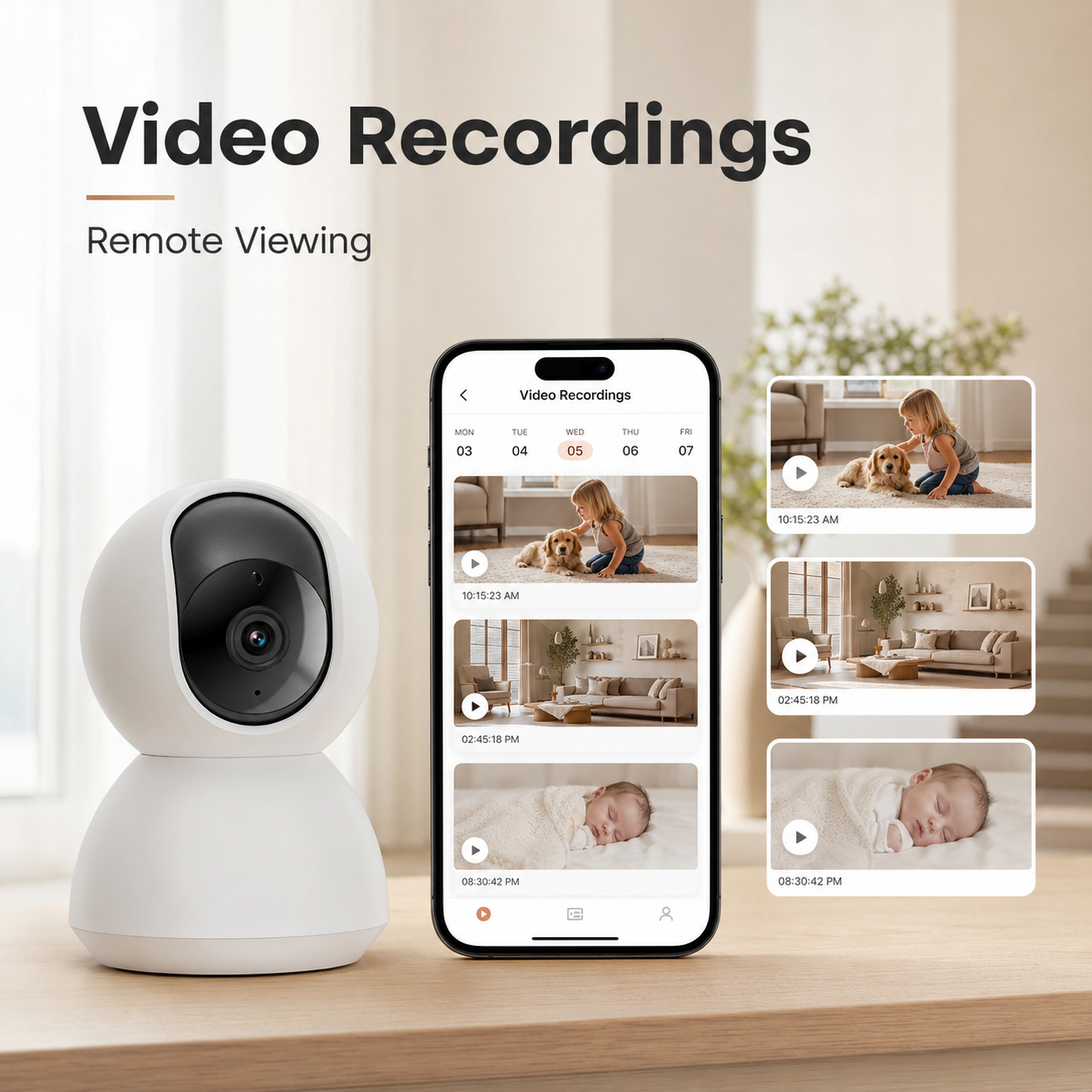 Video recording gallery on generic mobile interface