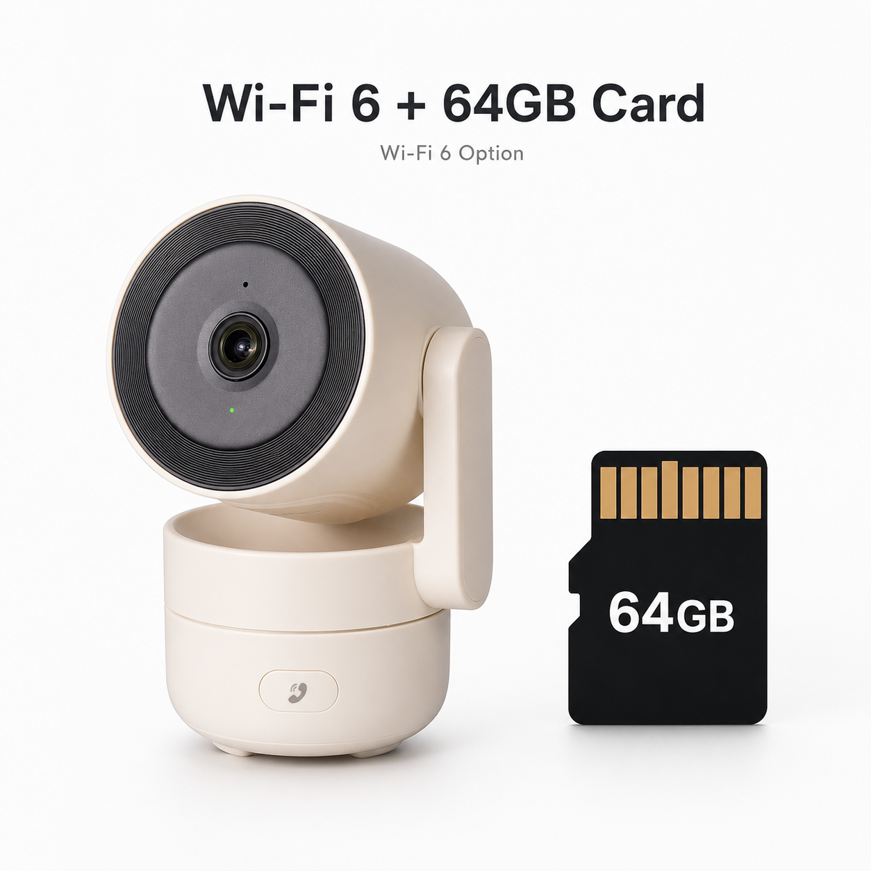 WiFi 6 camera with 64GB memory card