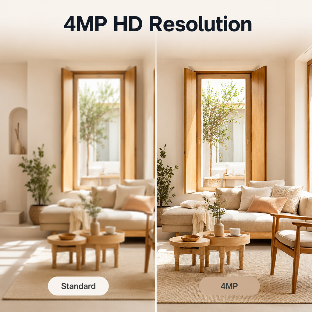 4MP HD resolution comparison in living room