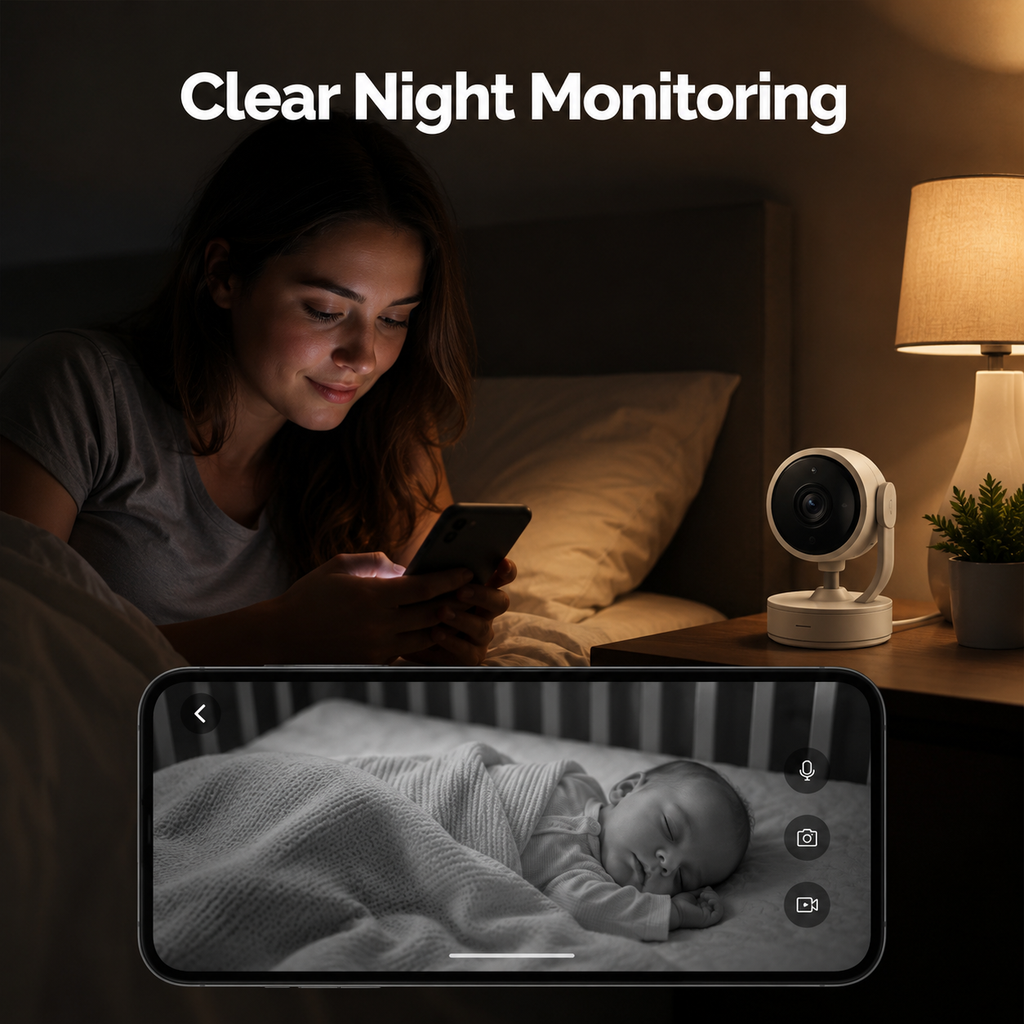 Clear night monitoring visual for indoor camera