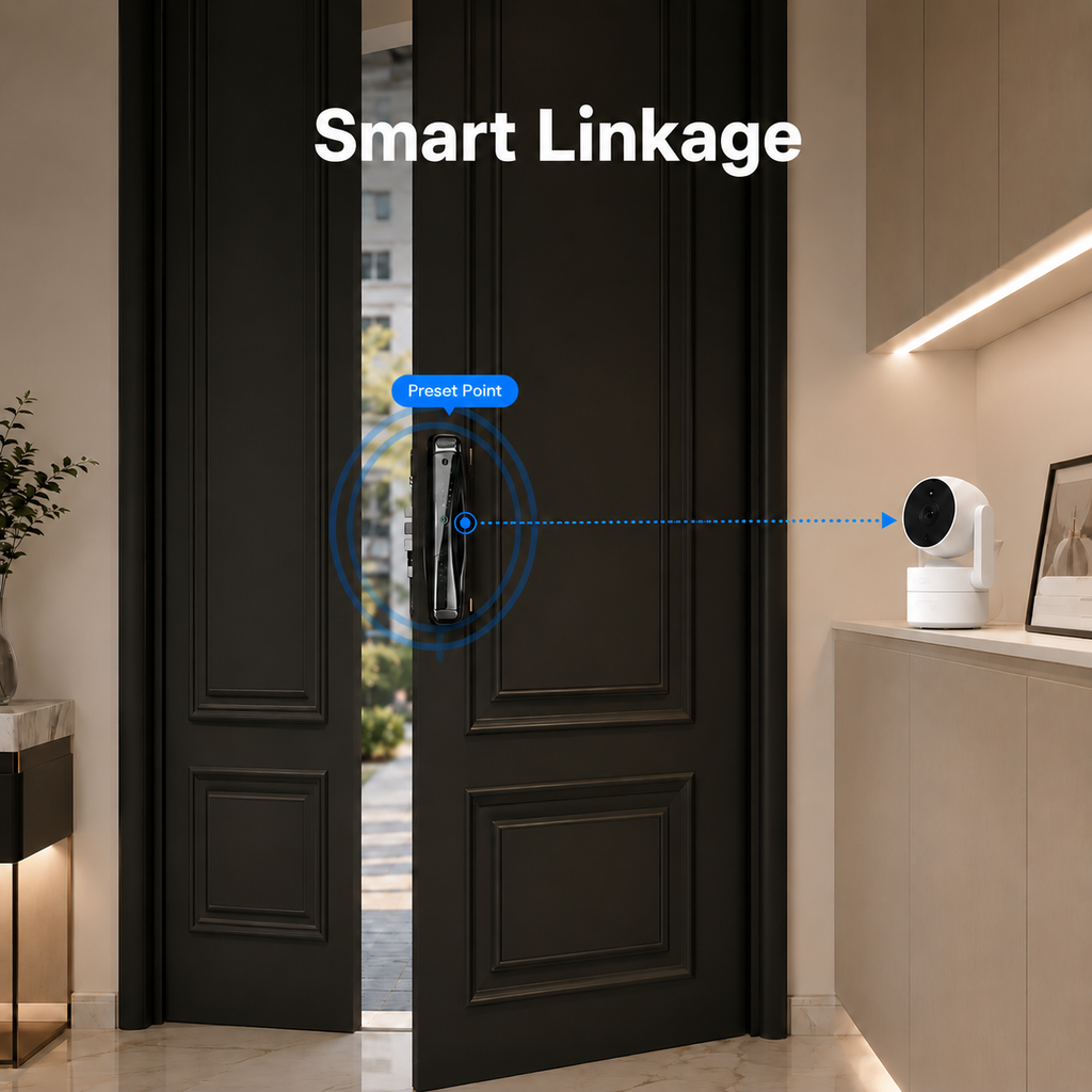 Smart linkage scene with door sensor and indoor camera