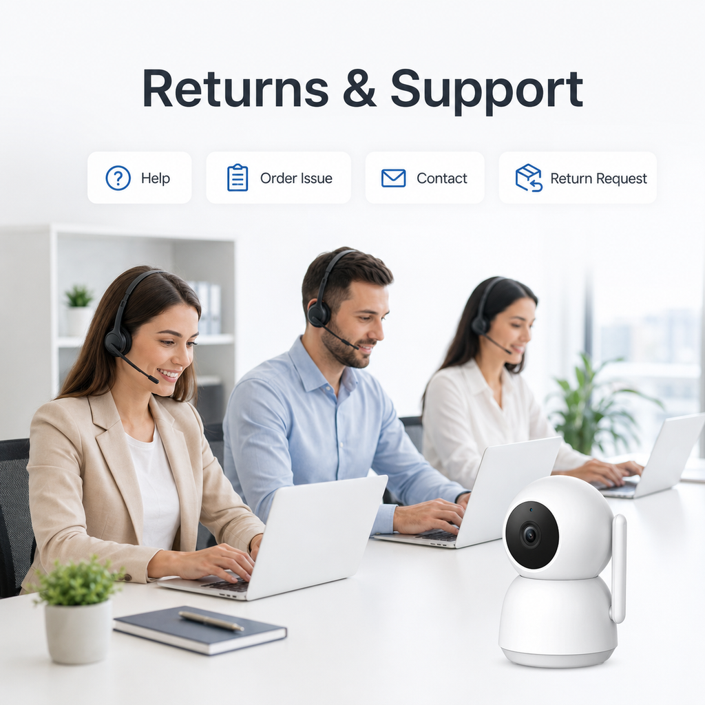 Returns and support visual for product page