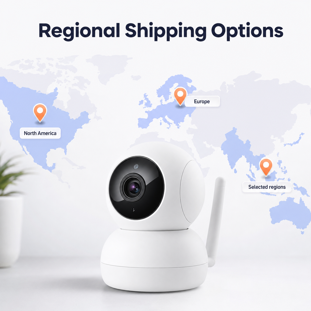 Generic regional shipping options map without carrier logos