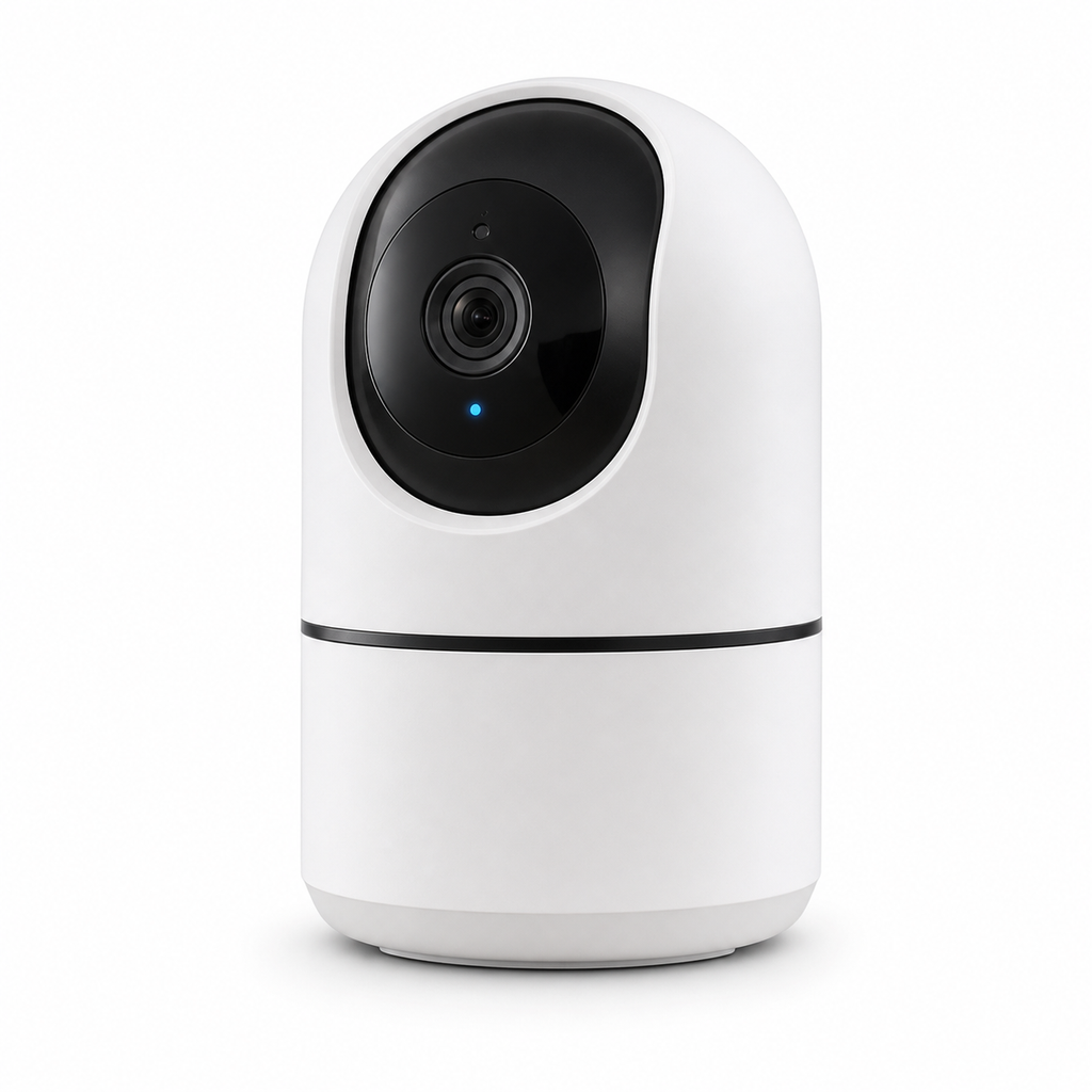 NéoCam Pan-Tilt Pro caméra intérieure Wi-Fi 360 sur fond blanc