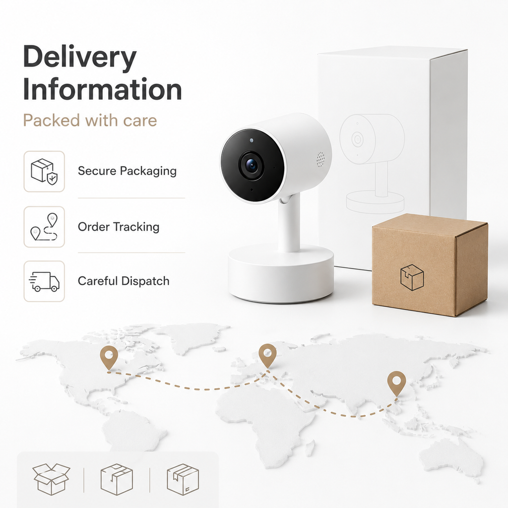 Neutral delivery information visual for indoor WiFi camera