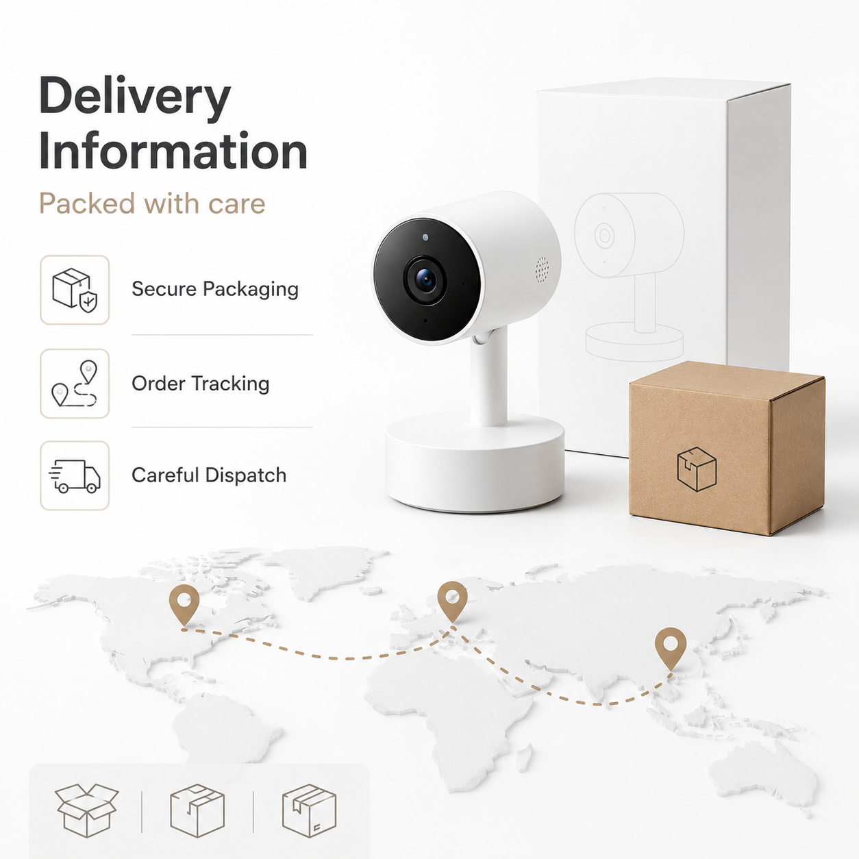 Neutral delivery information visual for indoor WiFi camera