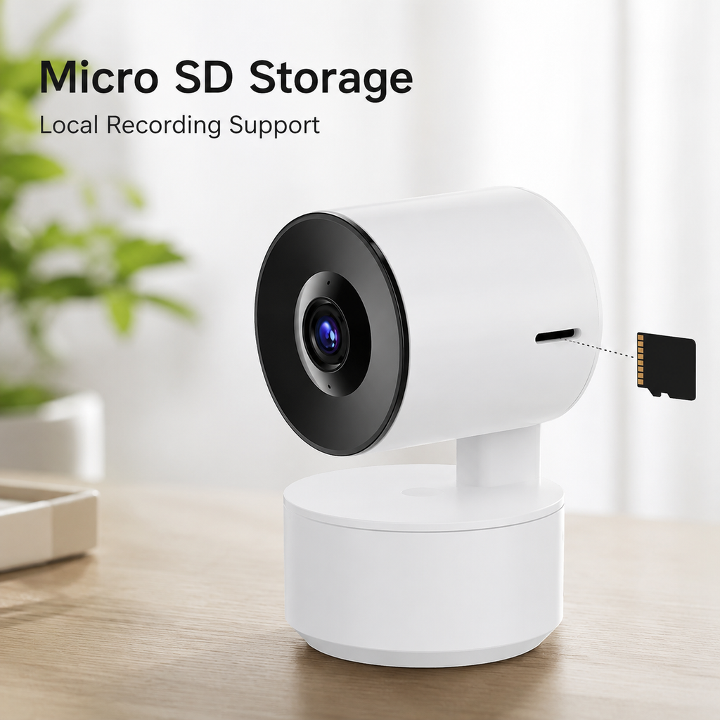Micro SD storage support detail for indoor WiFi camera