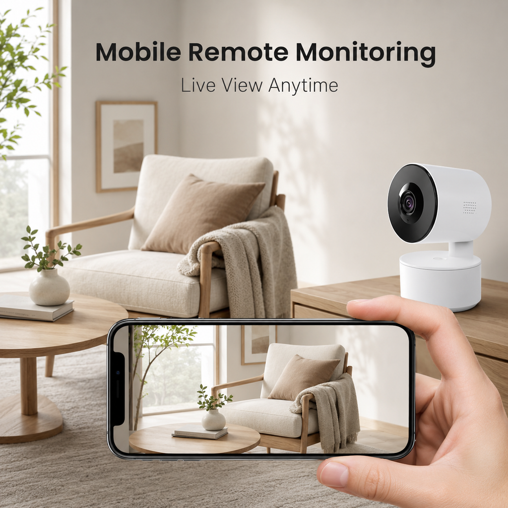 Mobile remote monitoring visual for WiFi indoor PTZ camera