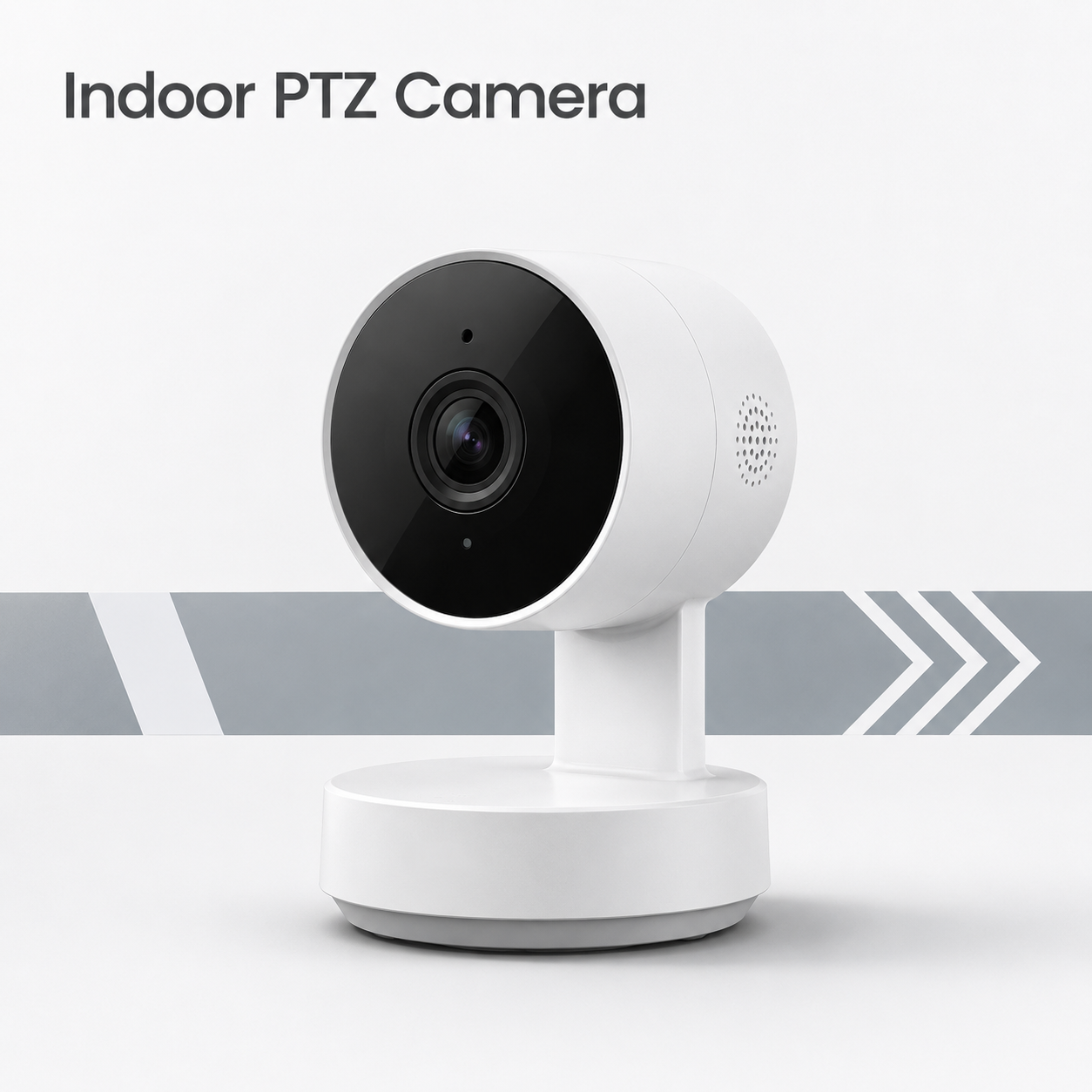 Clean product display detail for white indoor PTZ camera