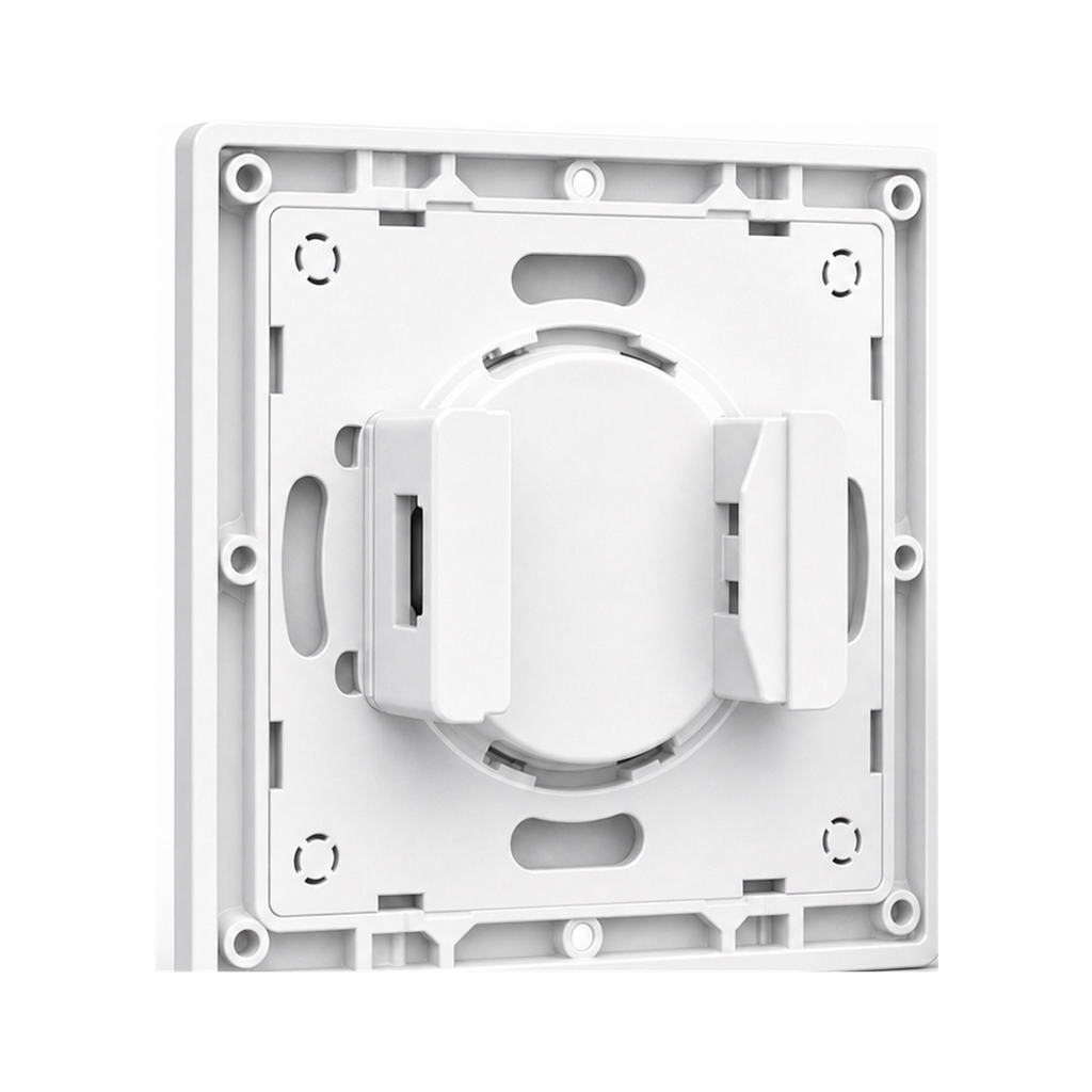 Plaque arrière de fixation du boîtier NéoCase E1GSL Pro blanc avec ouvertures et supports visibles.